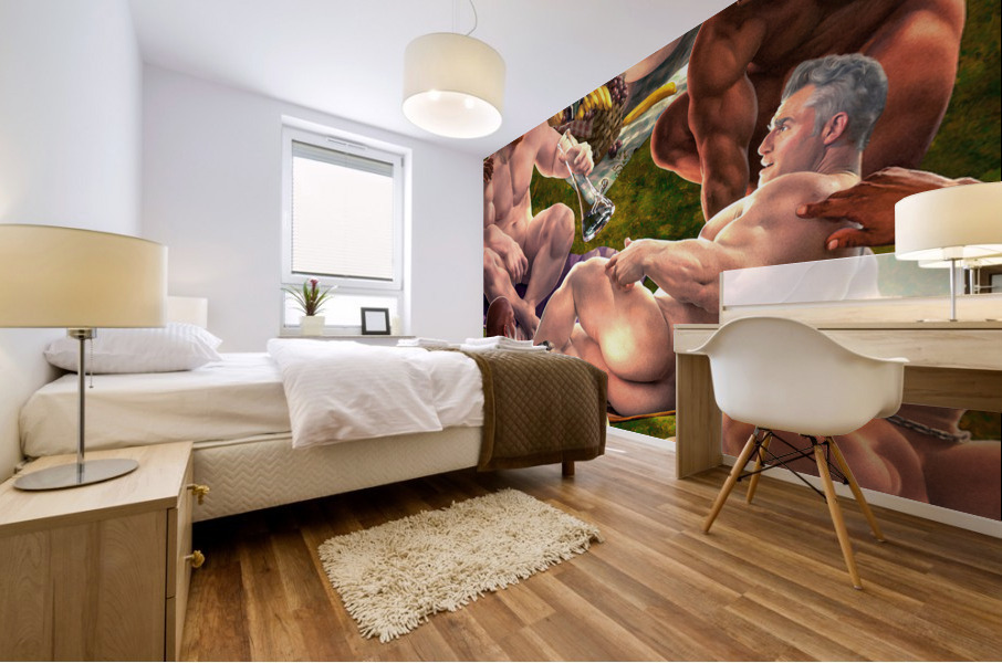 A Bacchanal at Dolores Park Mural print